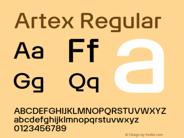 Artex Regular Version 1.005图片样张