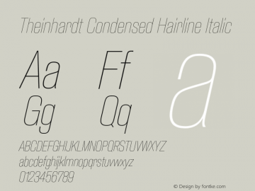 TheinhardtCondensed-HairlineItalic Version 1.002; build 0002图片样张