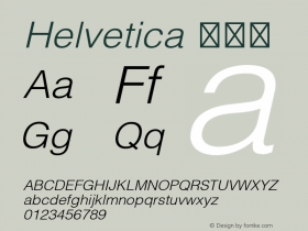 Helvetica 细斜体 图片样张
