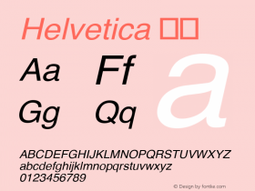 Helvetica 斜体 图片样张