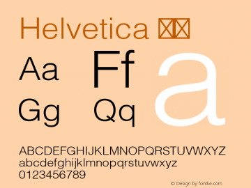 Helvetica 细体 图片样张