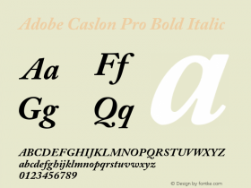 ACaslonPro-BoldItalic Version 2.015;PS 002.000;hotconv 1.0.51;makeotf.lib2.0.18671图片样张