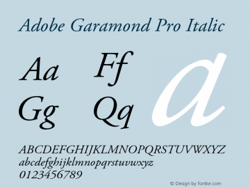 AGaramondPro-Italic Version 2.040;PS 2.000;hotconv 1.0.51;makeotf.lib2.0.18671图片样张