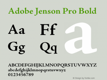 AJensonPro-Bold Version 2.025;PS 2.000;hotconv 1.0.51;makeotf.lib2.0.18671图片样张