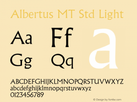 AlbertusMTStd-Light Version 2.020;PS 002.000;hotconv 1.0.50;makeotf.lib2.0.16970图片样张