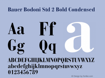 BauerBodoniStd-BoldCond Version 2.030;PS 002.000;hotconv 1.0.51;makeotf.lib2.0.18671图片样张