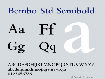 BemboStd-Semibold Version 2.045;PS 002.000;hotconv 1.0.51;makeotf.lib2.0.18671图片样张