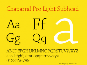 ChaparralPro-LightSubh Version 2.015;PS 2.000;hotconv 1.0.51;makeotf.lib2.0.18671图片样张