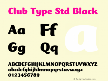 ClubTypeStd-Black Version 2.081;PS 002.000;hotconv 1.0.67;makeotf.lib2.5.33168图片样张
