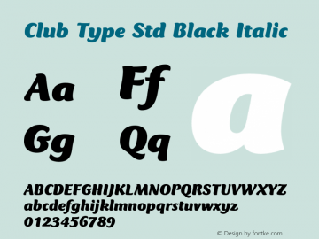 ClubTypeStd-BlackItalic Version 2.081;PS 002.000;hotconv 1.0.67;makeotf.lib2.5.33168图片样张