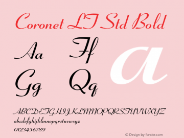 CoronetLTStd-Bold Version 2.010;PS 002.000;hotconv 1.0.51;makeotf.lib2.0.18671图片样张