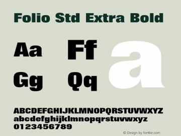 FolioStd-ExtraBold Version 2.025;PS 002.000;hotconv 1.0.50;makeotf.lib2.0.16970图片样张