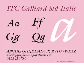 GalliardStd-Italic Version 2.031;PS 002.000;hotconv 1.0.50;makeotf.lib2.0.16970图片样张