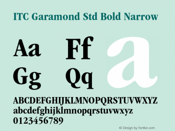 ITCGaramondStd-BdNarrow Version 2.031;PS 002.000;hotconv 1.0.50;makeotf.lib2.0.16970图片样张