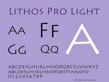 LithosPro-Light Version 2.020;PS 2.000;hotconv 1.0.51;makeotf.lib2.0.18671图片样张