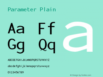 Parameter Plain Altsys Fontographer 3.3  25.10.1992 Font Sample