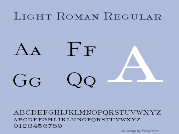 Light Roman Regular Version 1.0图片样张