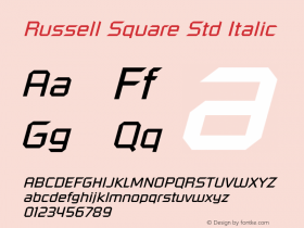 RussellSquareStd-Oblique Version 2.026;PS 002.000;hotconv 1.0.50;makeotf.lib2.0.16970图片样张