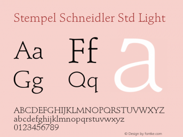 StempelSchneidlerStd-Light Version 2.025;PS 002.000;hotconv 1.0.50;makeotf.lib2.0.16970图片样张