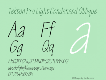 TektonPro-LightCondObl Version 2.020;PS 2.000;hotconv 1.0.51;makeotf.lib2.0.18671图片样张