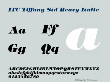 TiffanyStd-HeavyItalic Version 2.036;PS 002.000;hotconv 1.0.50;makeotf.lib2.0.16970图片样张