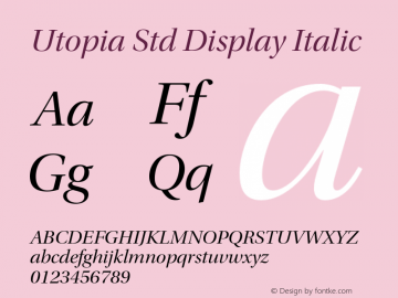UtopiaStd-DispIt Version 2.050;PS 2.000;hotconv 1.0.51;makeotf.lib2.0.18671图片样张
