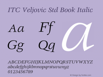 VeljovicStd-BookItalic Version 2.031;PS 002.000;hotconv 1.0.50;makeotf.lib2.0.16970图片样张