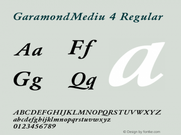 GaramondMediu 4 Regular -------------- d:\aff08\GARAMON8.FF1 ----------图片样张