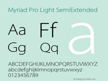MyriadPro-LightSemiExt Version 2.037;PS 2.000;hotconv 1.0.51;makeotf.lib2.0.18671图片样张