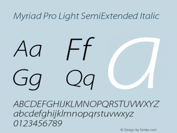 MyriadPro-LightSemiExtIt Version 2.037;PS 2.000;hotconv 1.0.51;makeotf.lib2.0.18671图片样张
