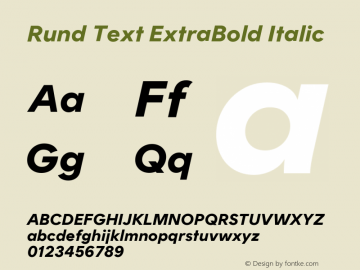 Rund Text ExtraBold Italic Version 1.004图片样张