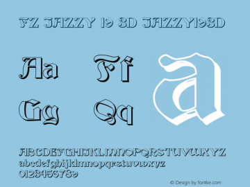 FZ JAZZY 19 3D JAZZY193D Version 1.000 Font Sample