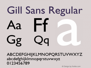 Gill Sans Regular Version 1.3 (Hewlett-Packard)图片样张