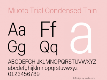 Muoto Trial Condensed Thin Version 2.000;FEAKit 1.0图片样张