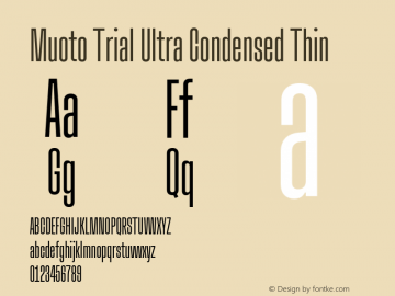 Muoto Trial Ultra Condensed Thin Version 2.000;FEAKit 1.0图片样张