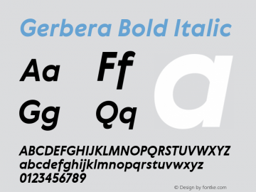 Gerbera Bold Italic Version 2.000图片样张