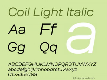 Coil-LightItalic Version 1.001图片样张