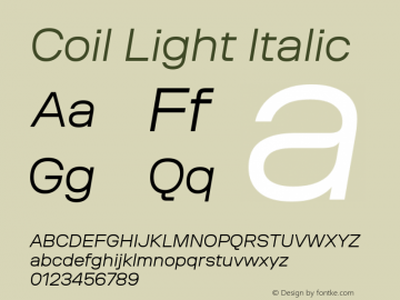 Coil Light Italic Version 1.001图片样张
