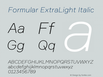 Formular ExtraLight Italic Version 2.002图片样张