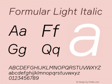 Formular Light Italic Version 2.001图片样张