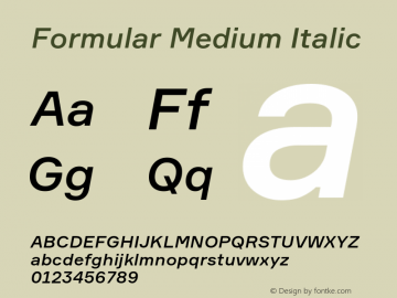 Formular Medium Italic Version 2.001图片样张