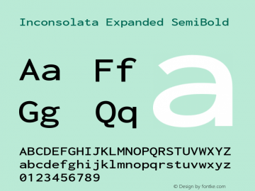 Inconsolata Expanded SemiBold Version 3.001图片样张