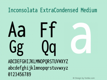 Inconsolata ExtraCondensed Medium Version 3.001图片样张