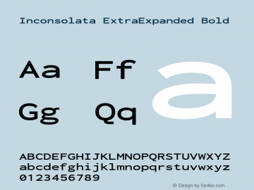 Inconsolata ExtraExpanded Bold Version 3.001图片样张