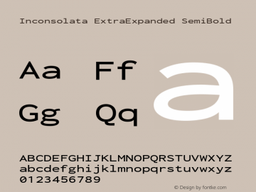 Inconsolata ExtraExpanded SemiBold Version 3.001图片样张