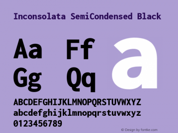 Inconsolata SemiCondensed Black Version 3.001图片样张