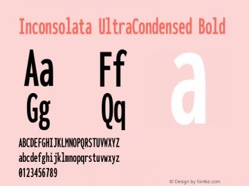 Inconsolata UltraCondensed Bold Version 3.001图片样张