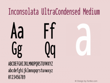 Inconsolata UltraCondensed Medium Version 3.001图片样张