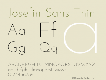 Josefin Sans Thin Version 2.001图片样张