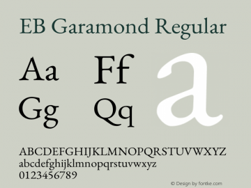 EB Garamond Regular Version 1.001图片样张